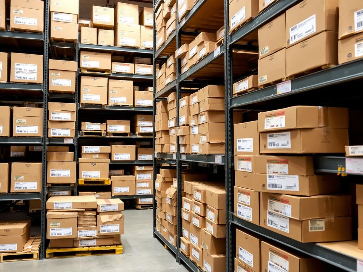 Organised e-commerce inventory ready for dispatch